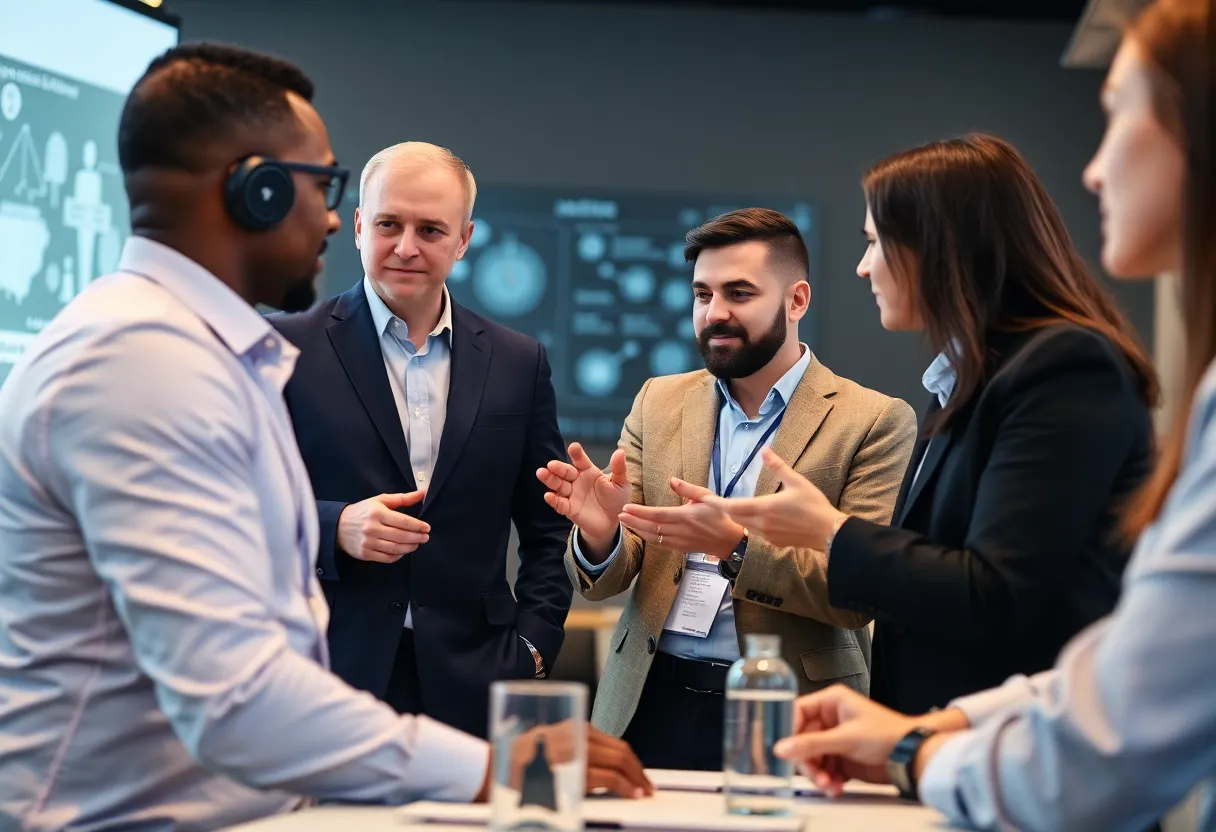 Participants engaging in an AI seminar focused on business efficiency.
