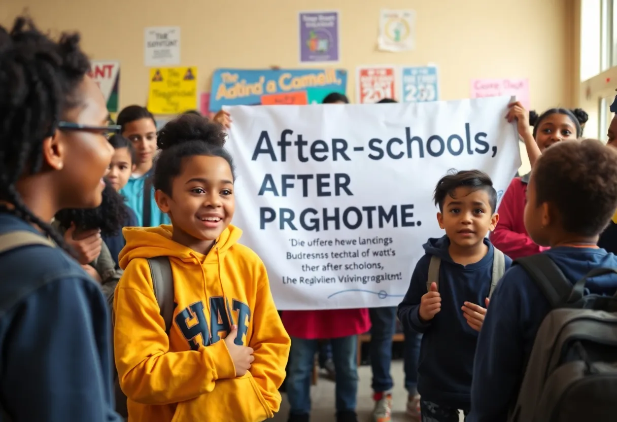 Students rallying for after-school program funding