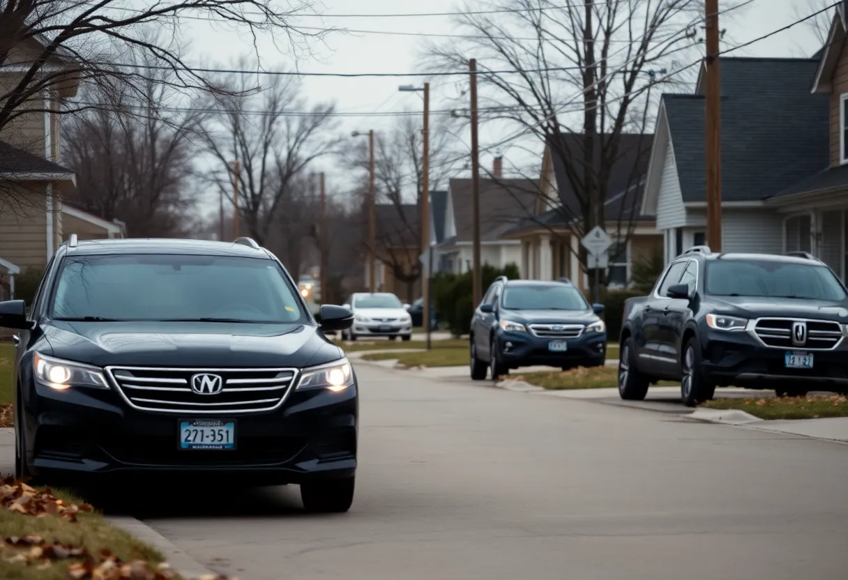 Quiet residential street in Benson neighborhood, Omaha