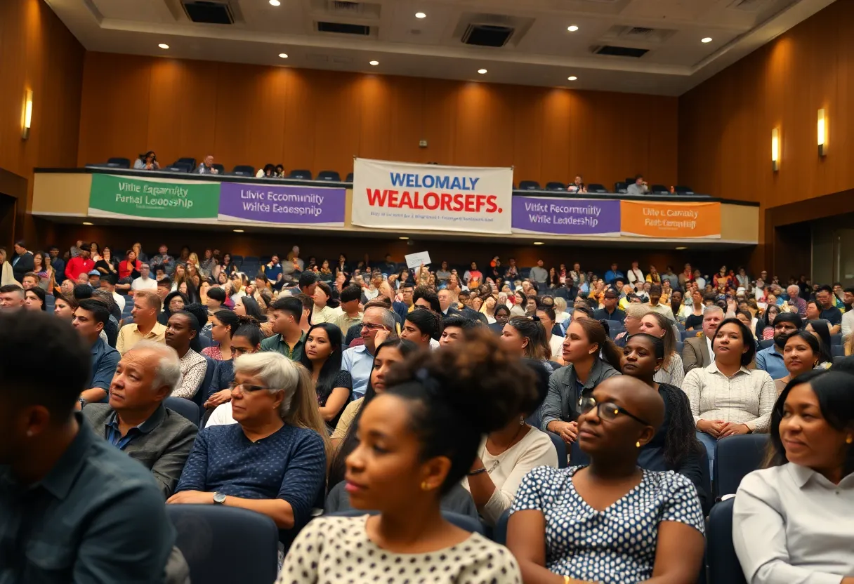 Former President Joe Biden speaking at the community leadership event in Omaha