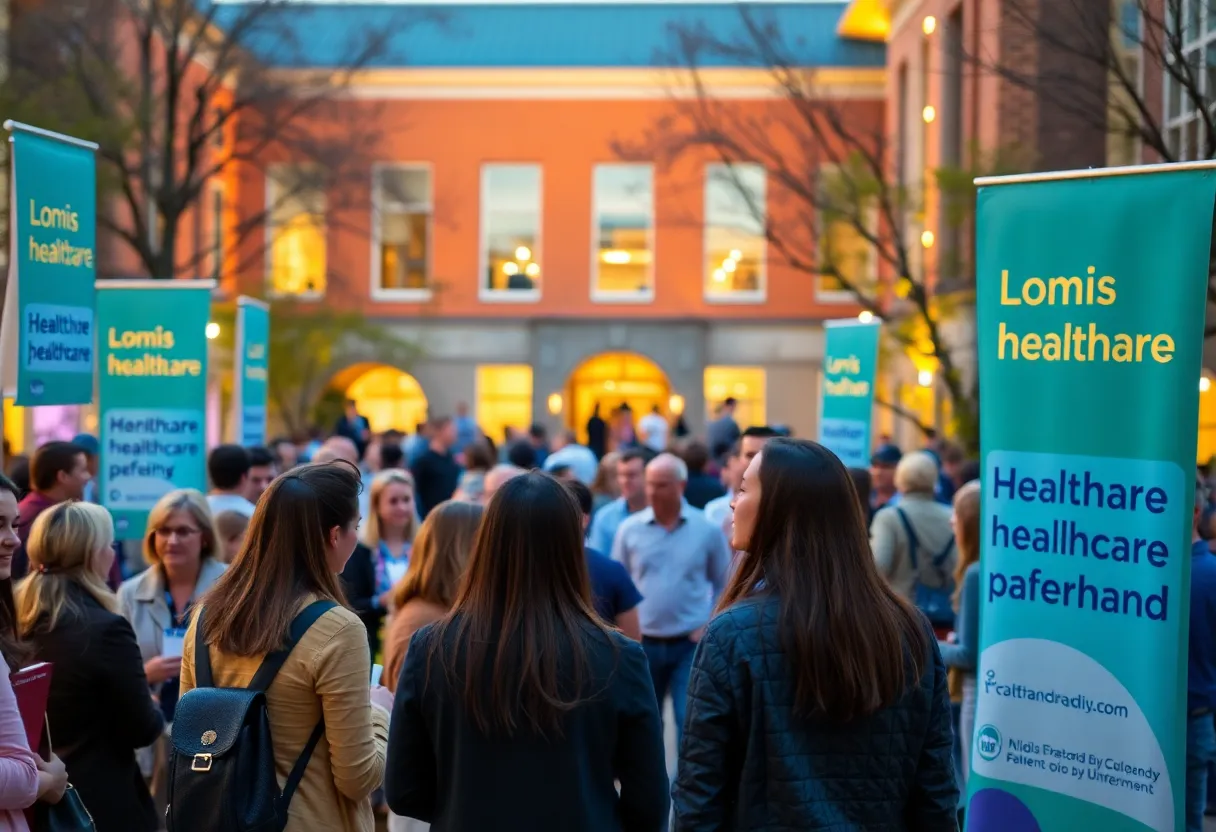 An event at Creighton University discussing healthcare policy with attendees gathered for the forum.