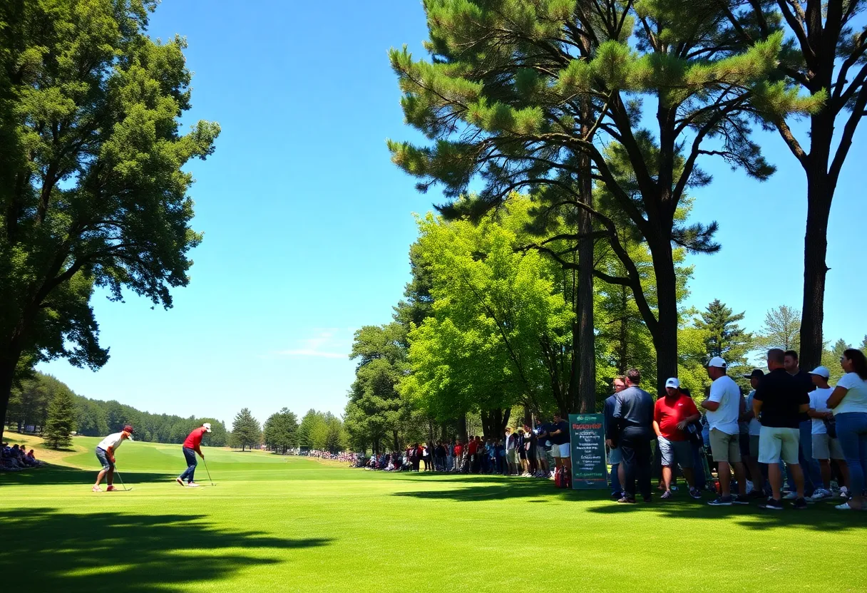 Collegiate women golfers competing at the Big O Classic