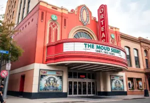 Exterior view of the Historic Blackstone Theatre showcasing its Art Deco design