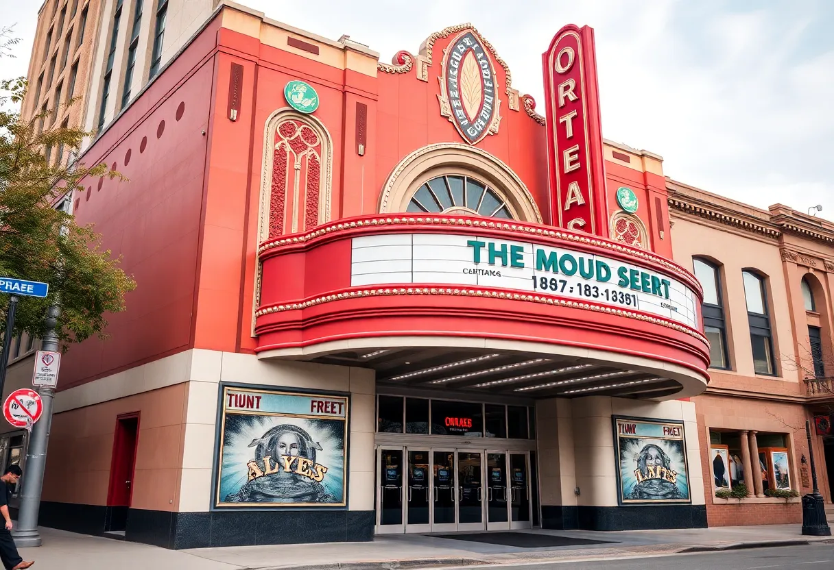 Exterior view of the Historic Blackstone Theatre showcasing its Art Deco design