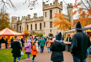 Families enjoying Halloween festivities at the Boo Bazaar
