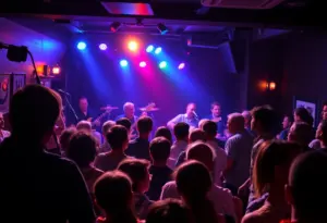 Audience enjoying a live blues performance at The B.Bar in Omaha