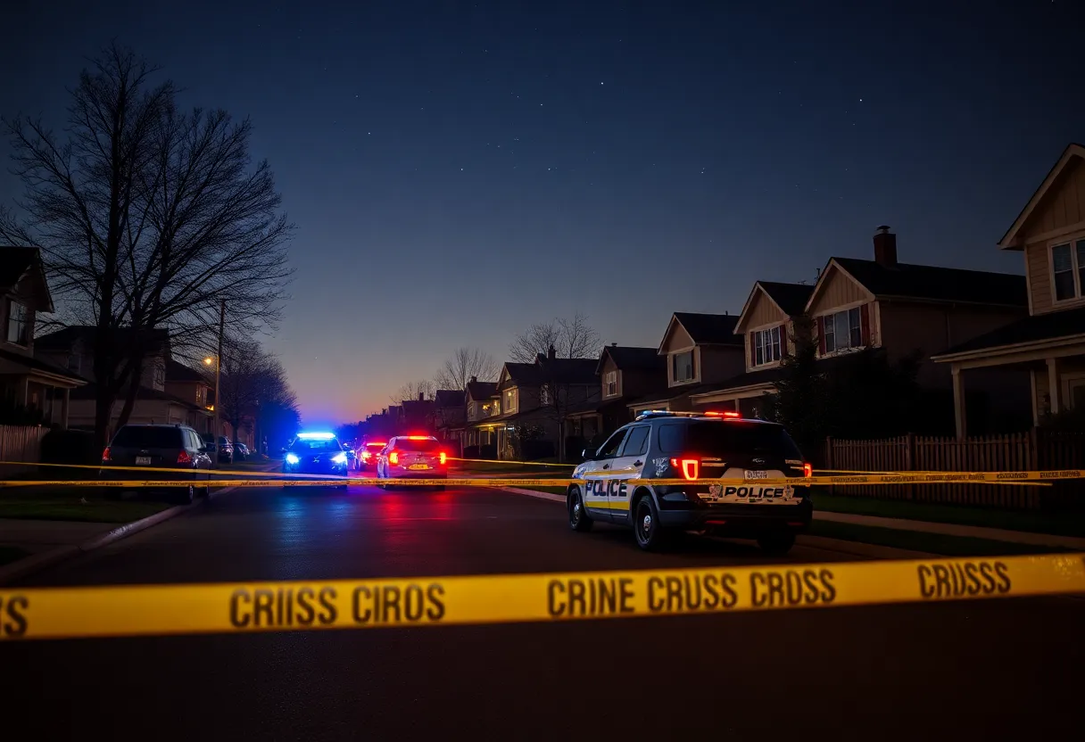 Scene of the Carter Lake shooting with police presence
