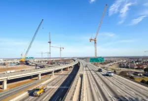 Construction site of the new I-80 interchange near Gretna and Papillion.