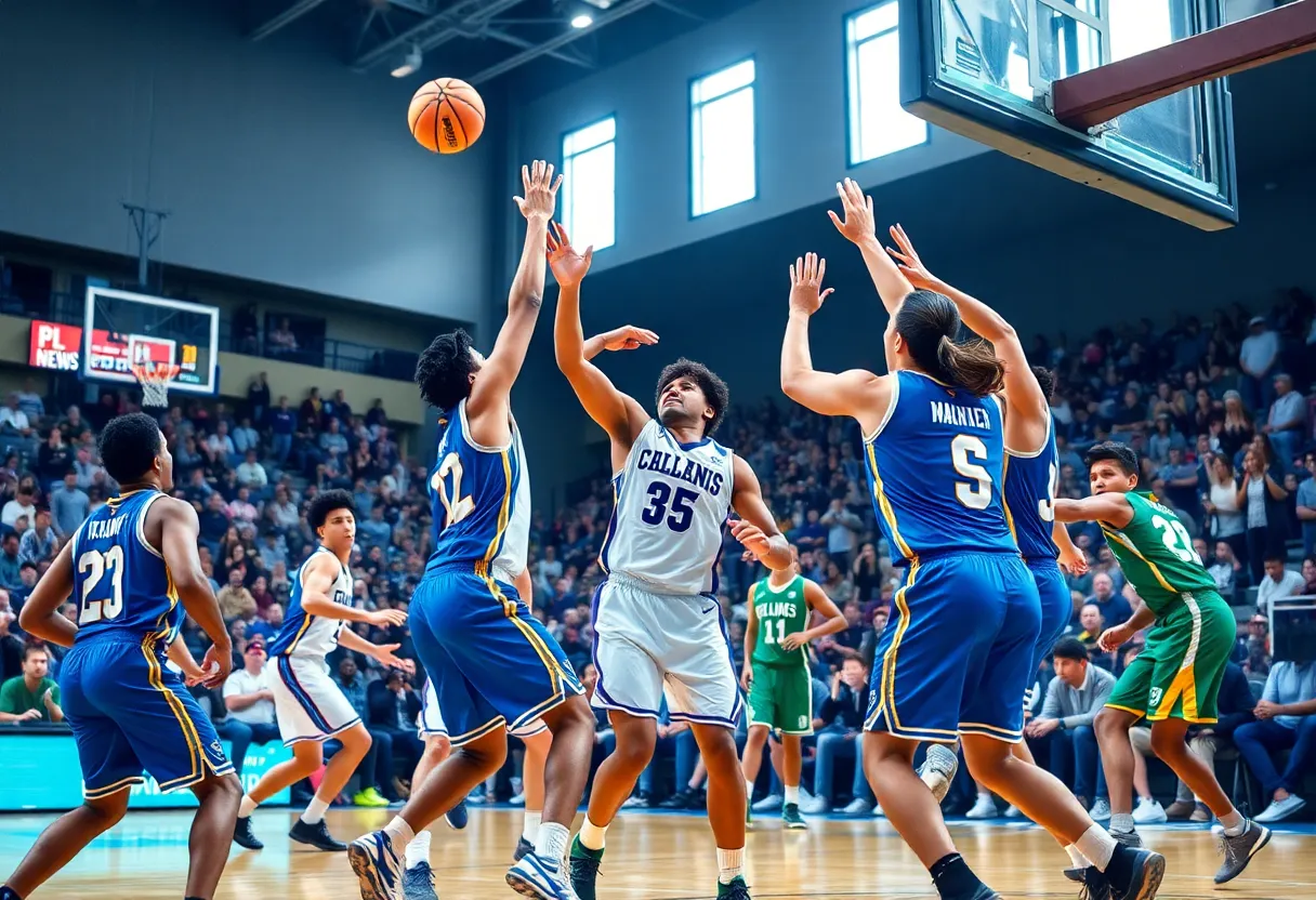 Creighton Bluejays competing against Colorado State Rams during exhibition match
