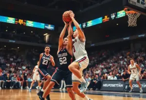 Creighton Bluejays competing against Colorado State Rams in basketball
