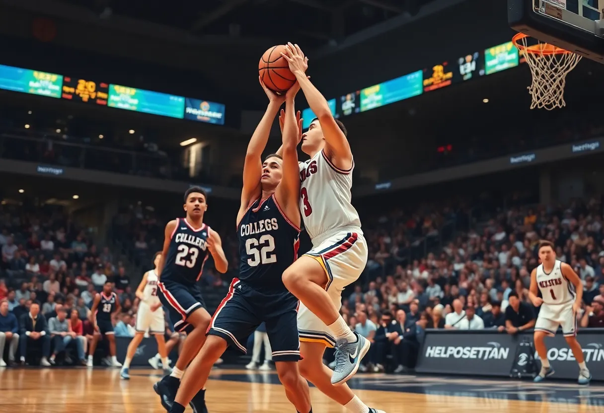Creighton Bluejays competing against Colorado State Rams in basketball