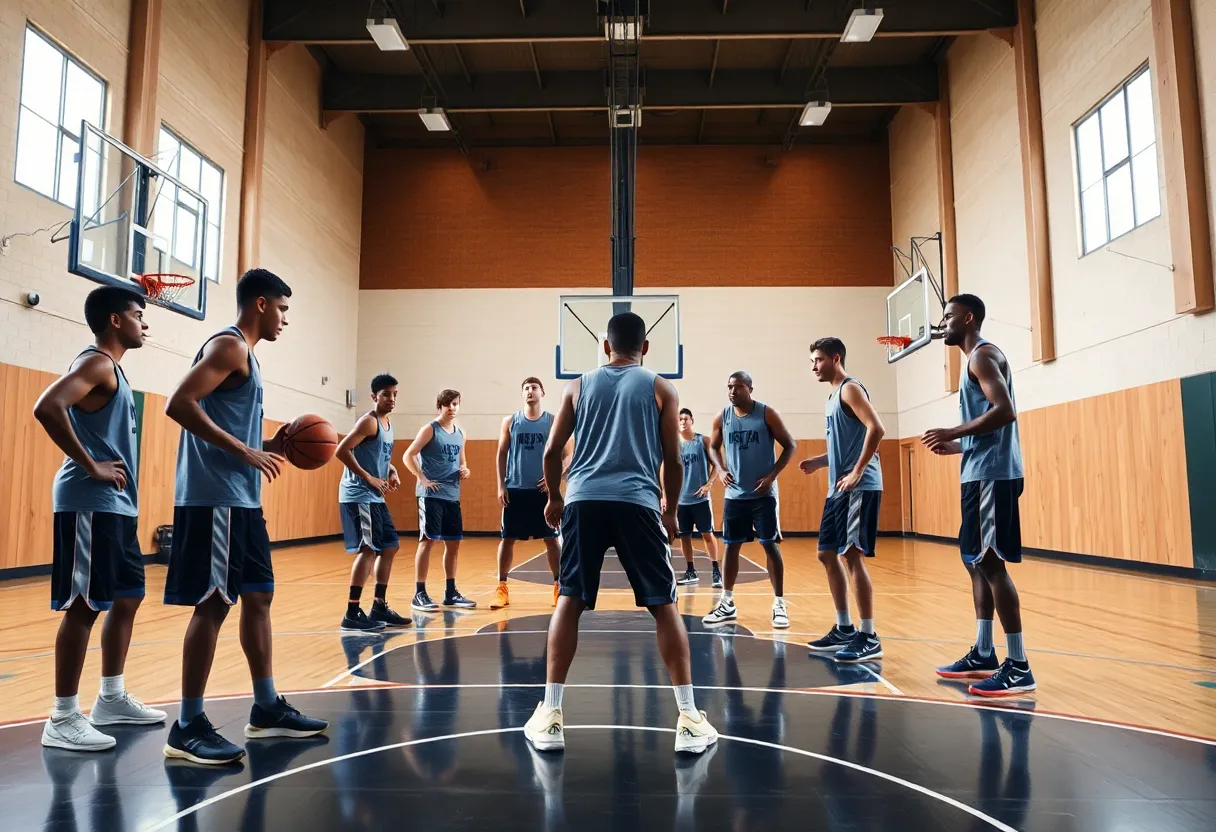 Creighton Bluejays men's basketball team practicing
