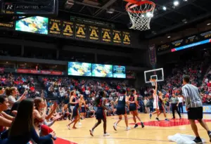 Crowd at CHI Health Center during Creighton Bluejays women's basketball game
