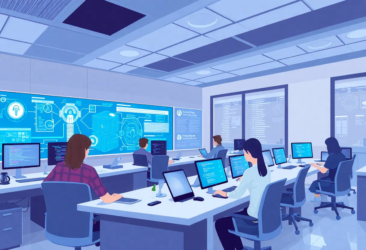 Students engaged in activities at Creighton University's Cybersecurity Innovation Lab