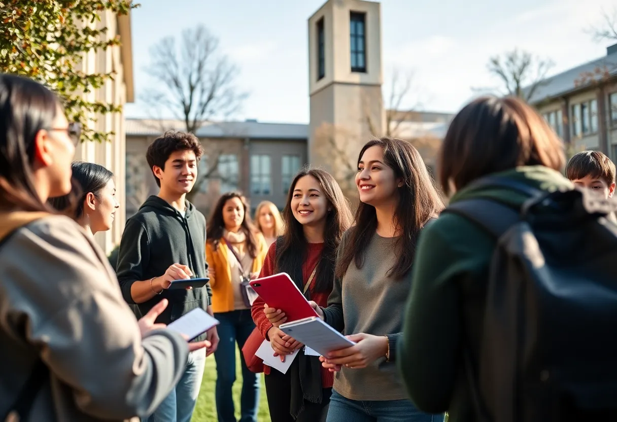 Students at Creighton University participating in mental health awareness activities.