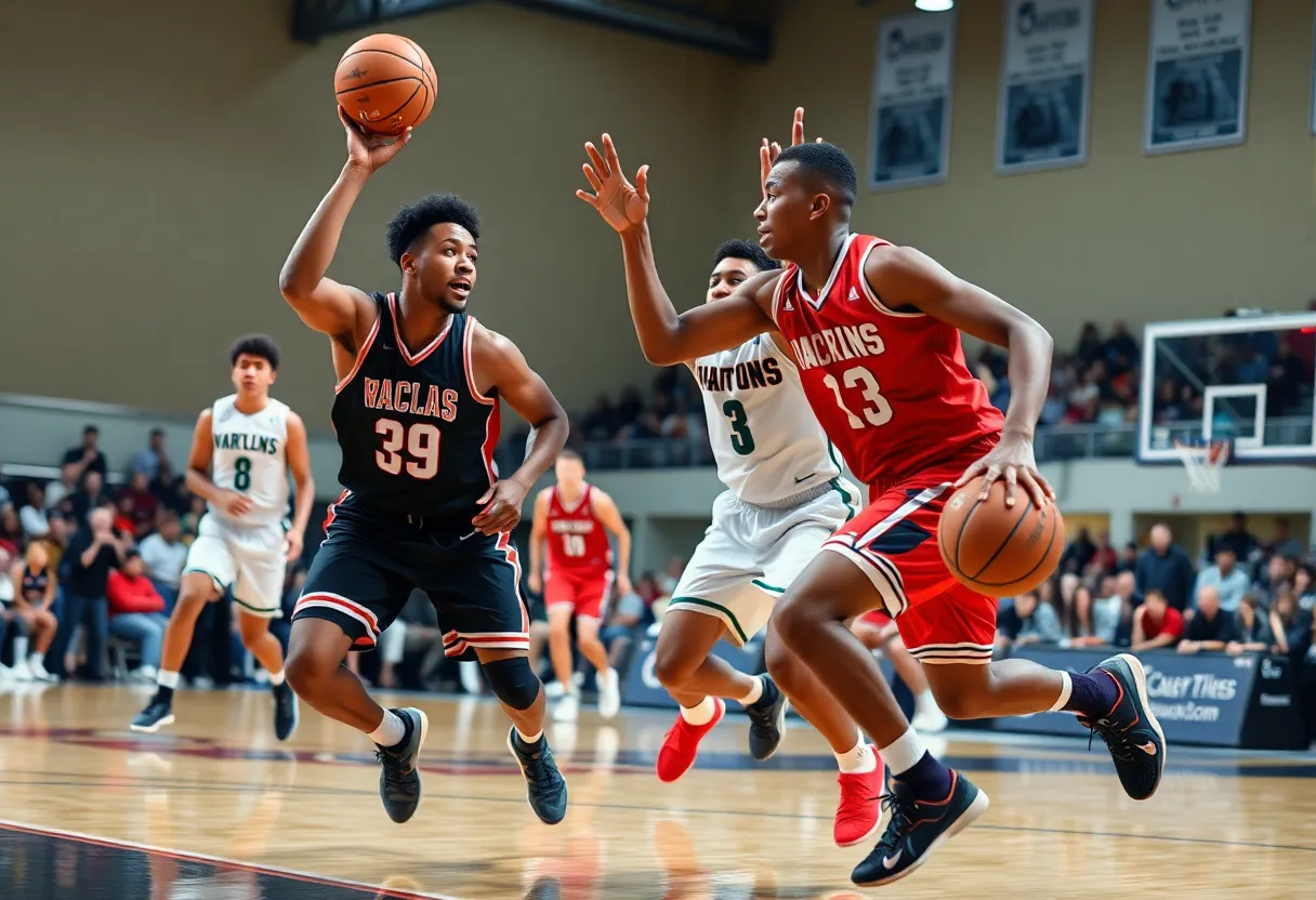Creighton Bluejays and UNO Mavericks basketball game action