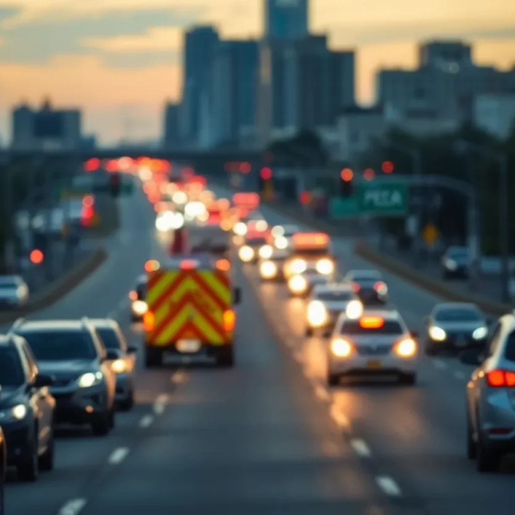 Emergency vehicles responding to a DUI crash on a Lincoln roadway.