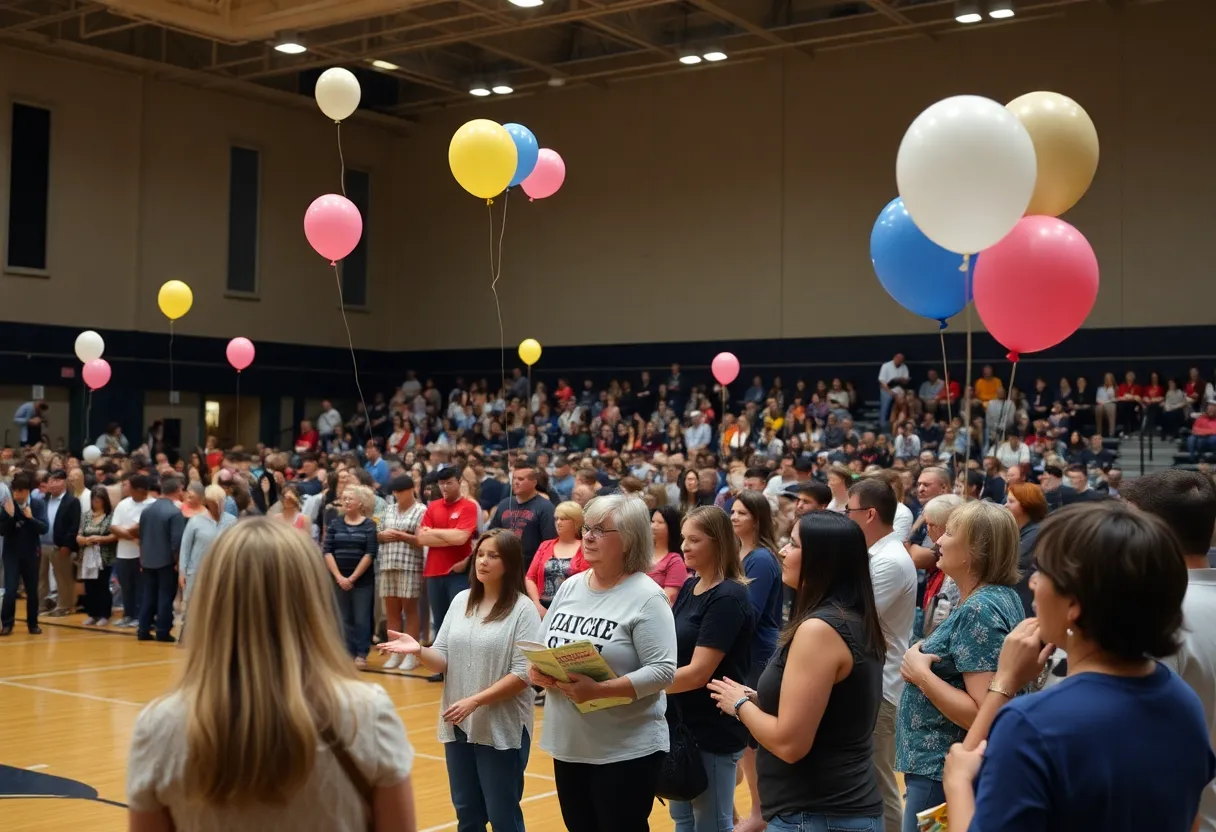 Elkhorn community members gather for a memorial service honoring an infant.