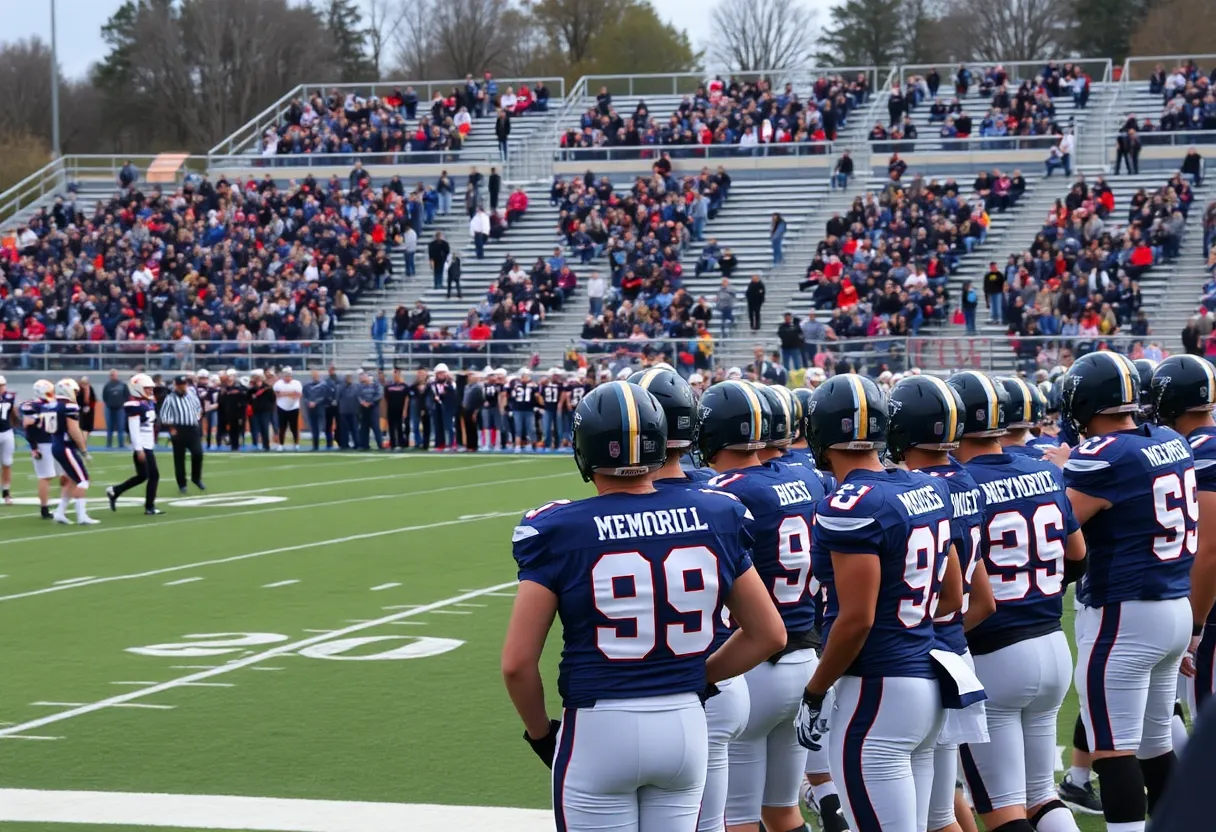 Elkhorn North High School football team tribute during emotional game