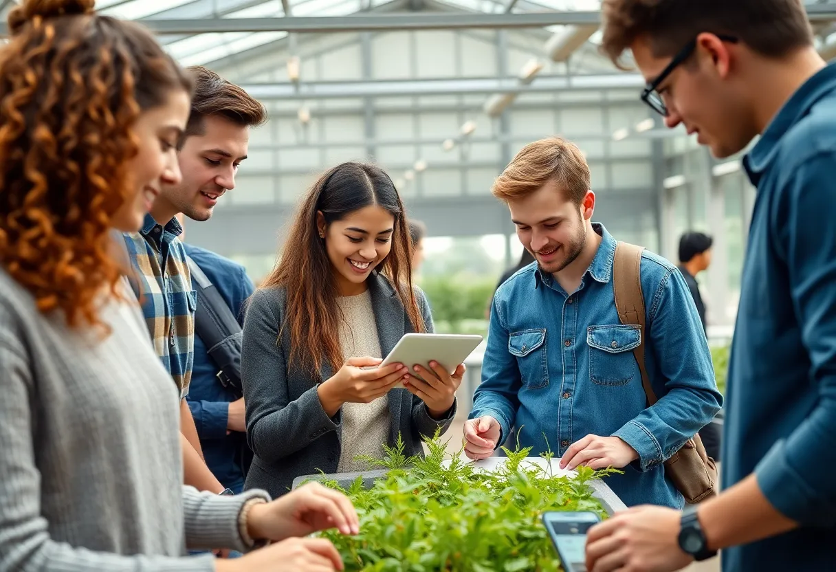 Students collaborating on entrepreneurial projects