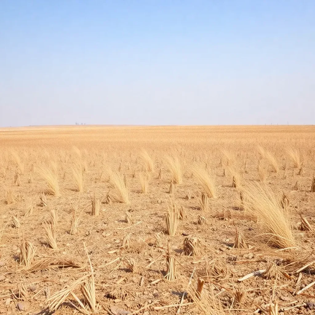 Dry Nebraska field at high fire risk