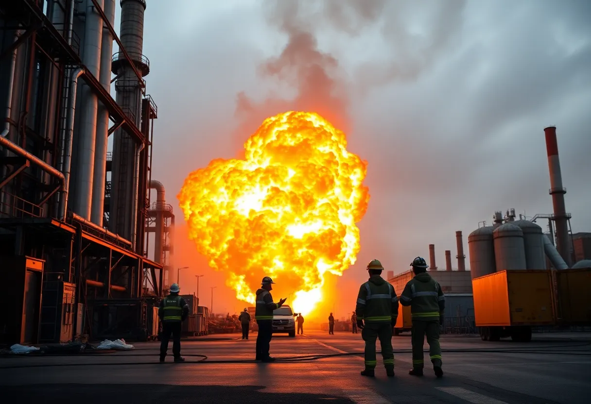 Explosion at Fremont manufacturing plant with emergency responders
