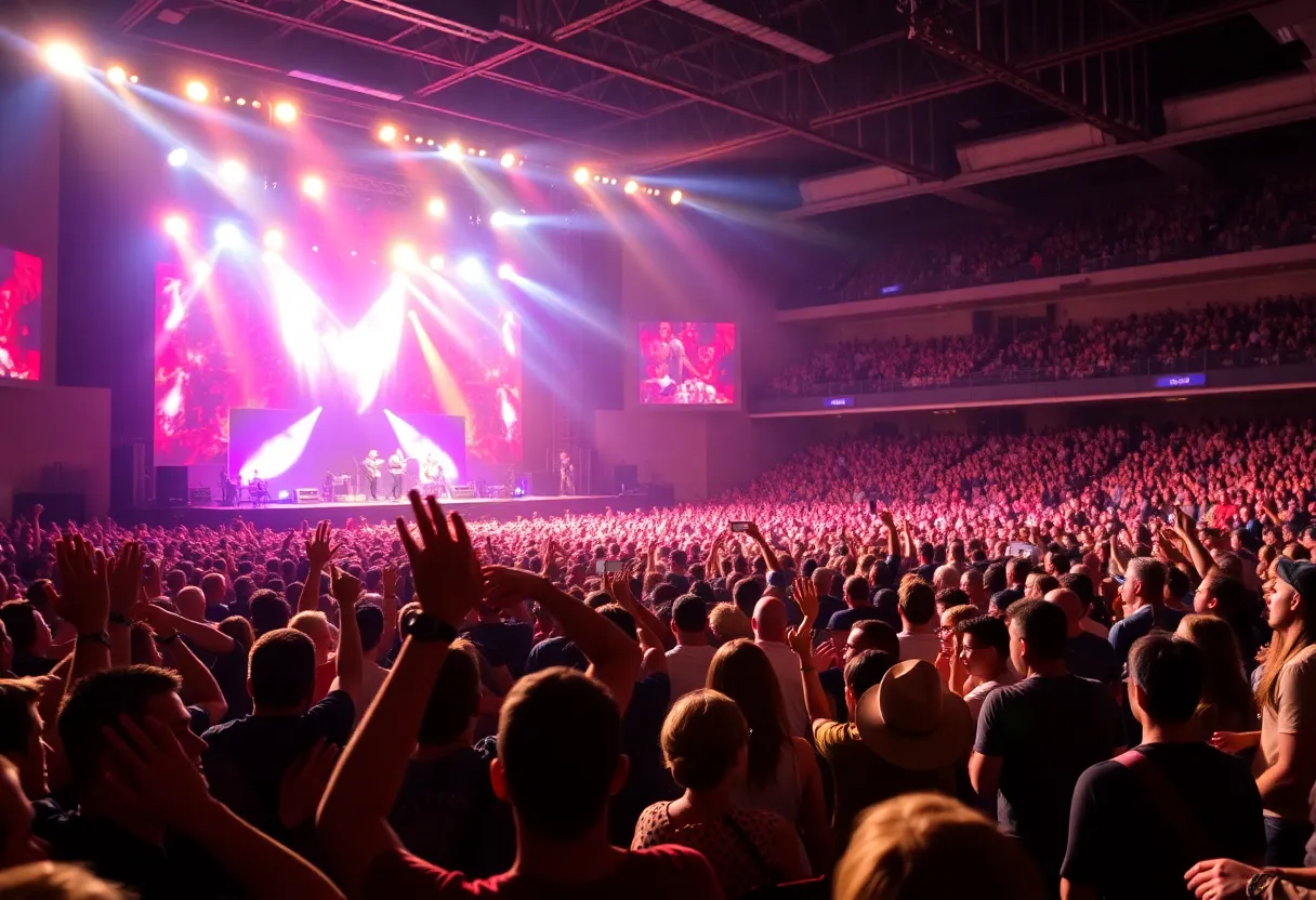 Fans at Hardy's concert in Omaha's CHI Health Center
