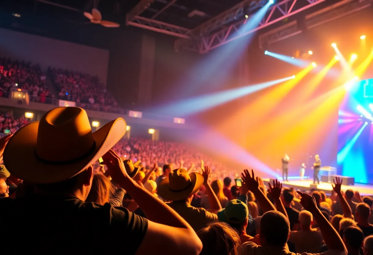 Fans enjoying the HARDY concert at CHI Health Center in Omaha
