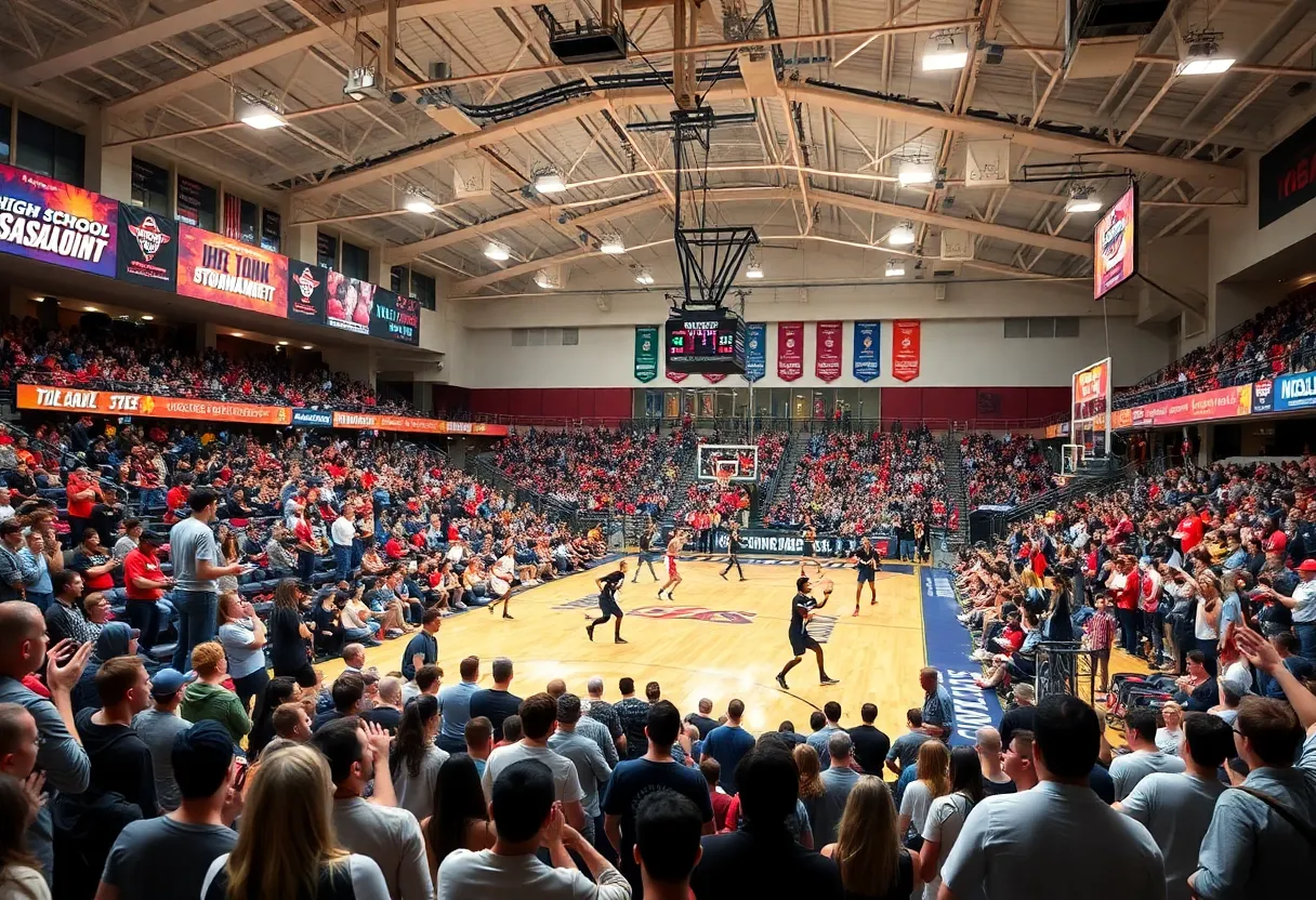 Fans and players at the Heartland Hoops Classic basketball tournament