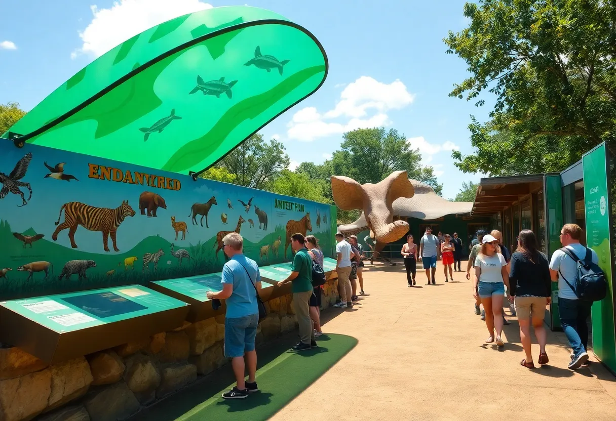 Interactive exhibit at Henry Doorly Zoo for endangered species conservation.