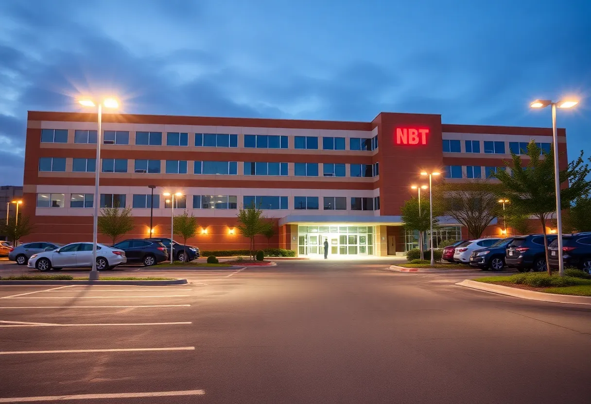 Hospital parking lot with improved security measures