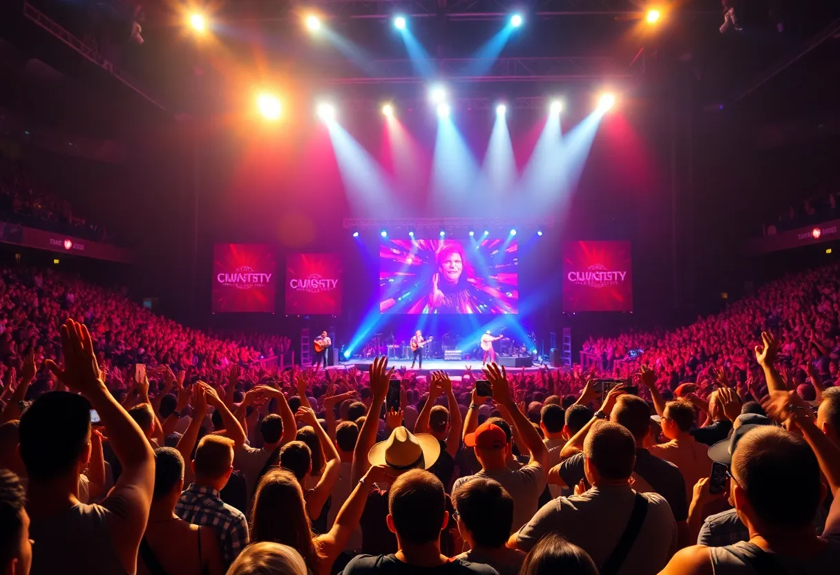 View of the audience enjoying Ian Munsick's live performance at Heartland Events Center.