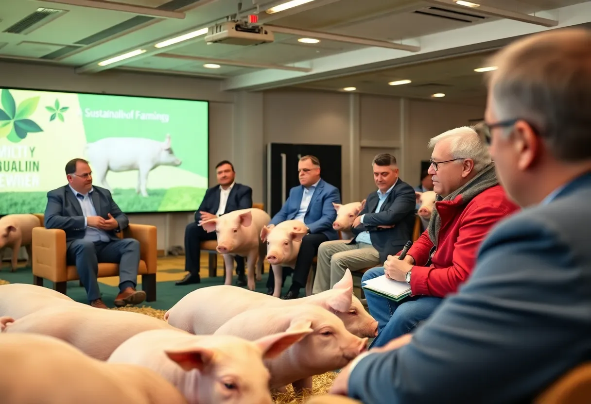 Experts discussing sustainable practices at the International Pig Livability Conference