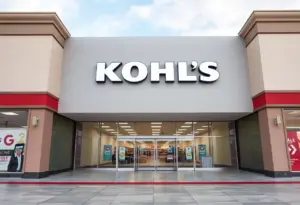 A Kohl's store sign emphasizing its closure to streamline operations
