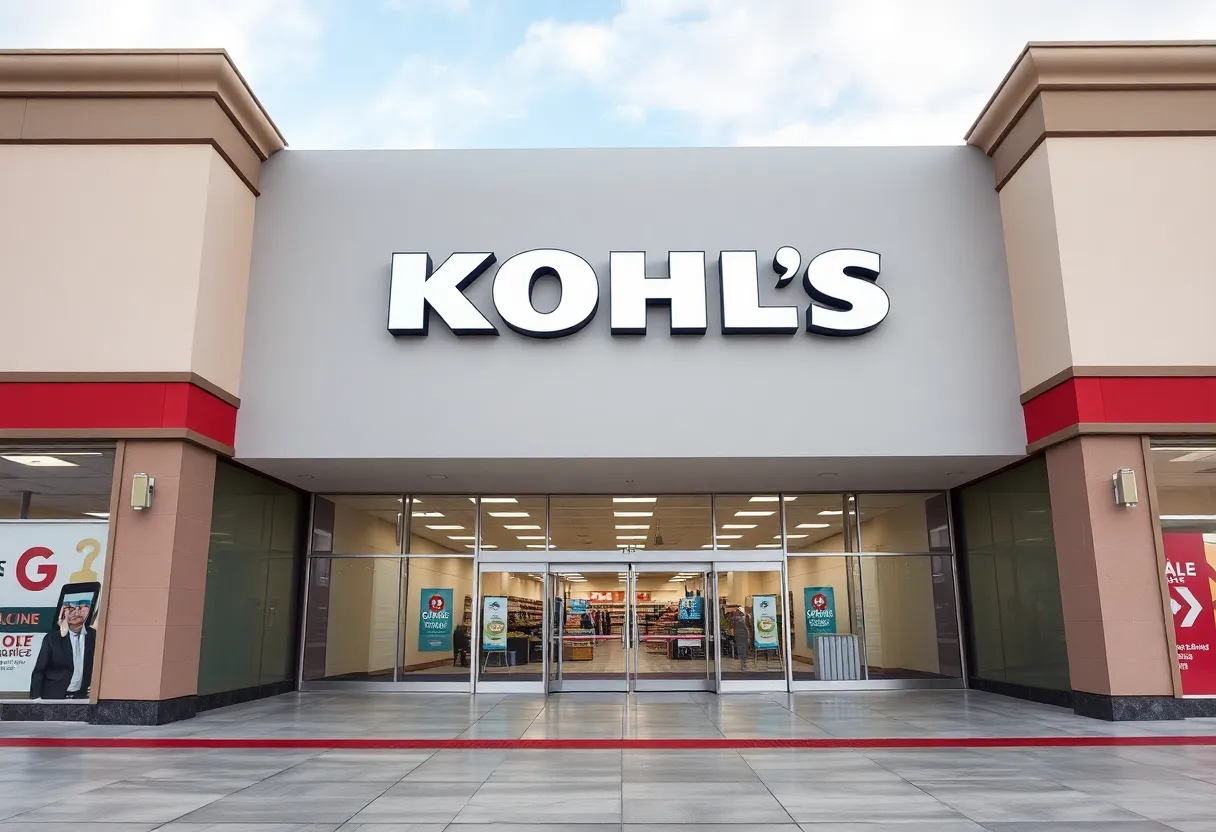 A Kohl's store sign emphasizing its closure to streamline operations