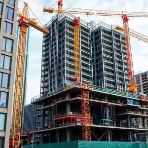 Construction site of Kremer Miller Construction in downtown Omaha