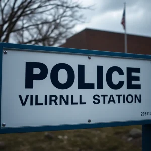Lincoln Police Station sign in Nebraska