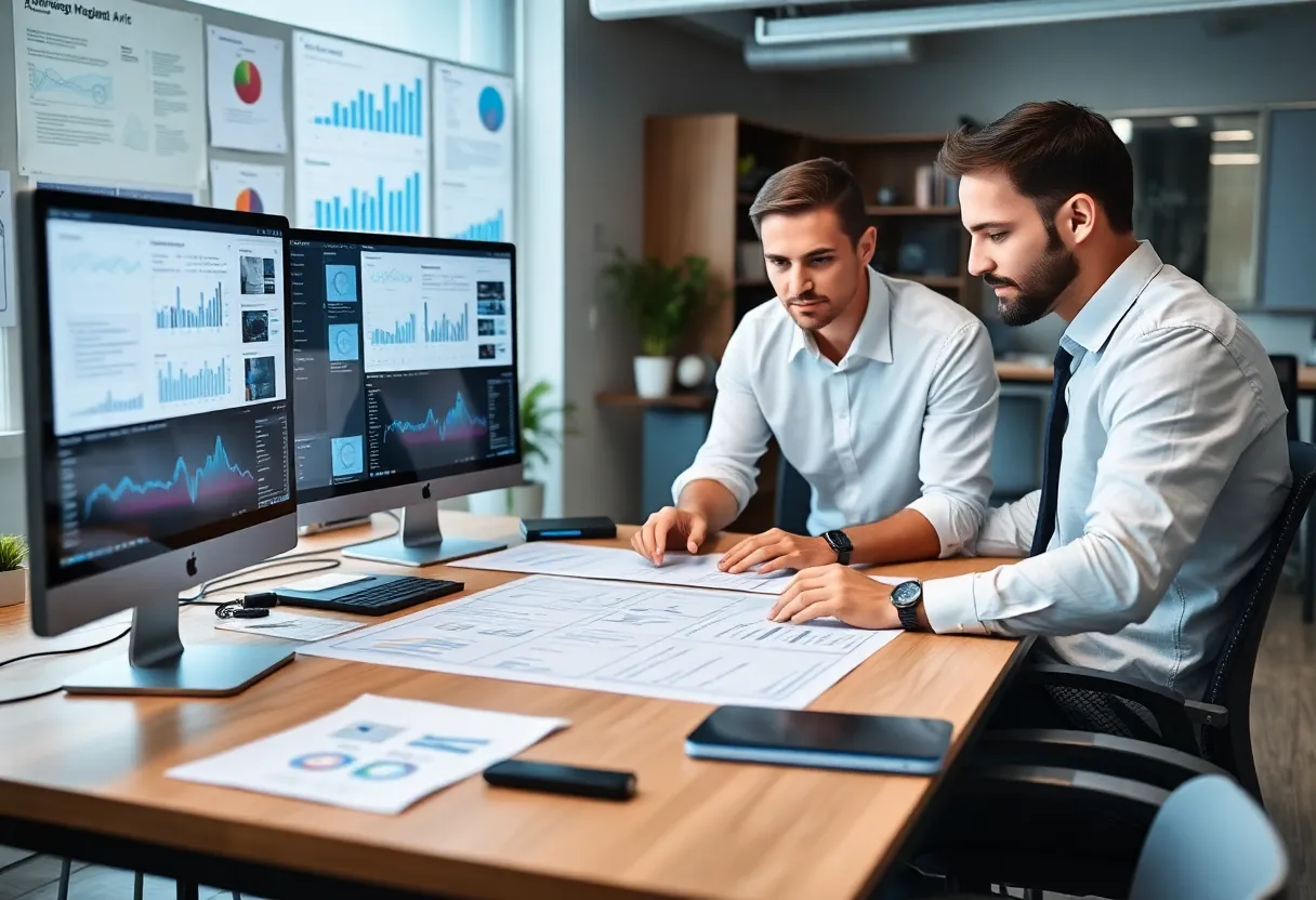 Marketing team working on AI solutions for SMEs