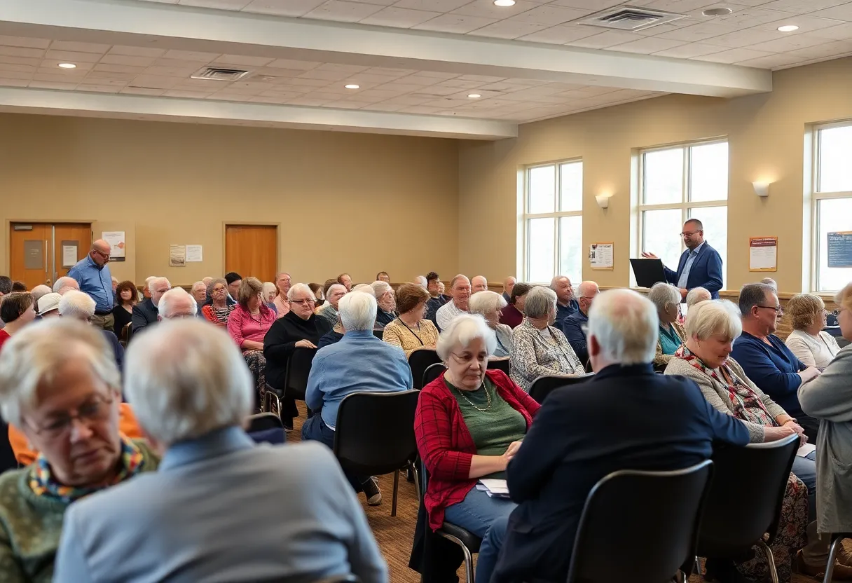 Seniors participating in a Medicare enrollment assistance session