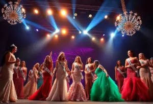 Contestants at the Miss USA 2025 pageant in Las Vegas
