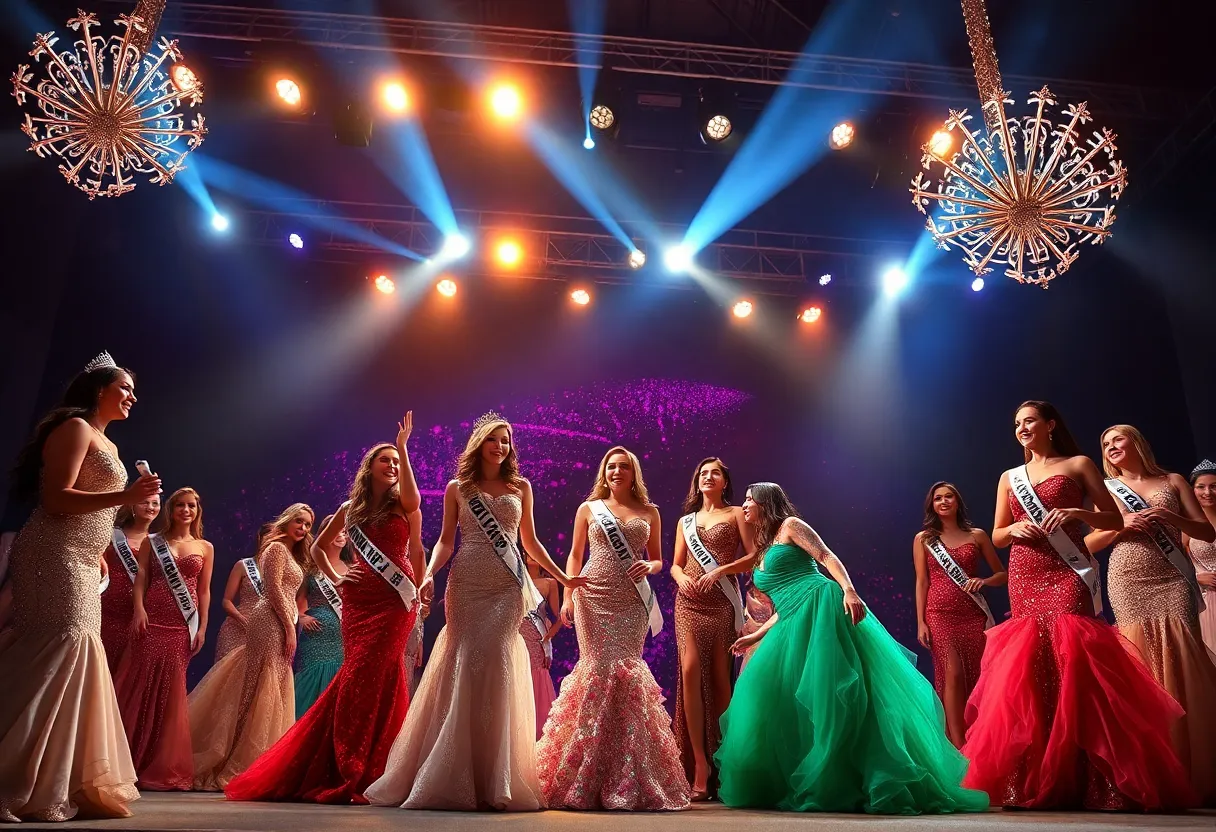 Contestants at the Miss USA 2025 pageant in Las Vegas