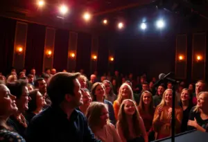 Audience laughing at Nate Bargatze's comedy show