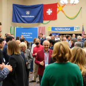 Crowd at Nebraska Democratic Party Gala featuring notable speakers.