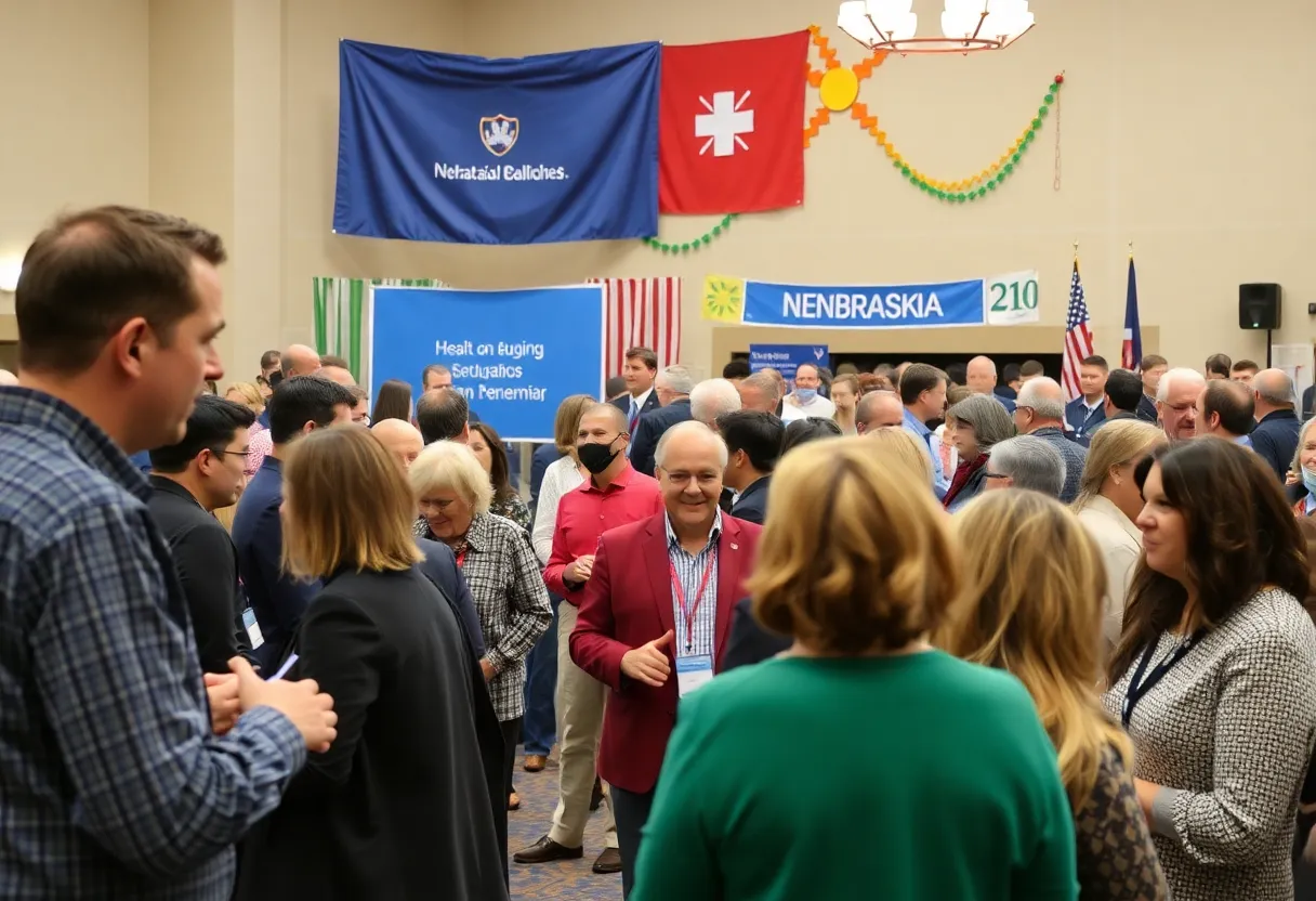Crowd at Nebraska Democratic Party Gala featuring notable speakers.