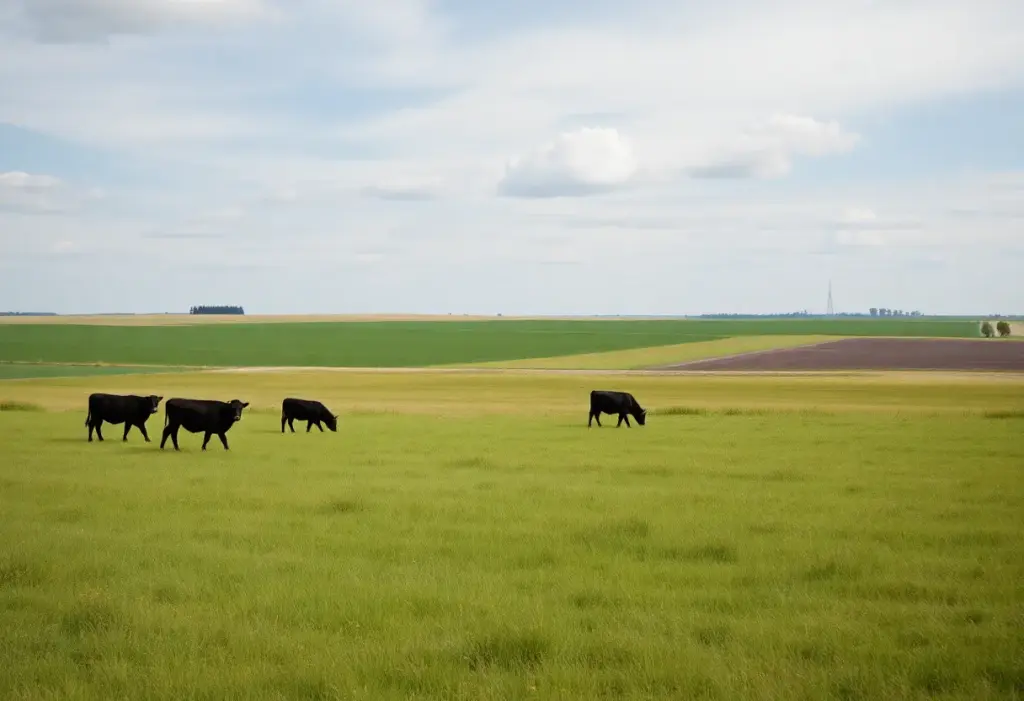 Nebraska farmland with grazing cattle