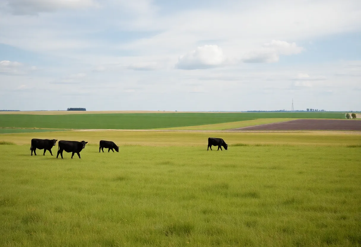 Nebraska farmland with grazing cattle