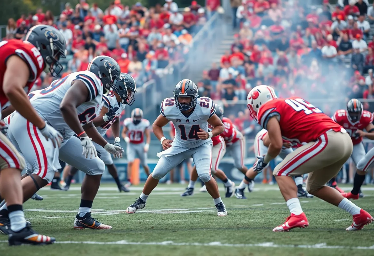 Nebraska football offensive line in action during a game against Minnesota