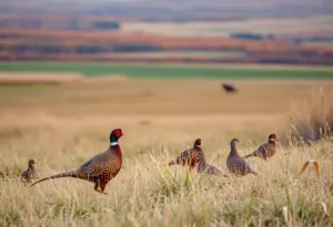 Beautiful fall grassland habitat for pheasants and quails in Nebraska