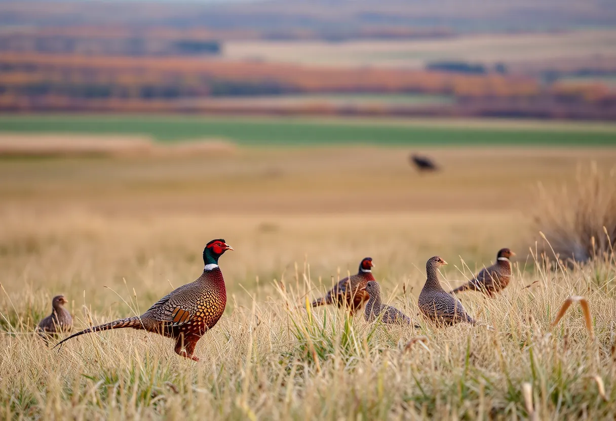 Beautiful fall grassland habitat for pheasants and quails in Nebraska