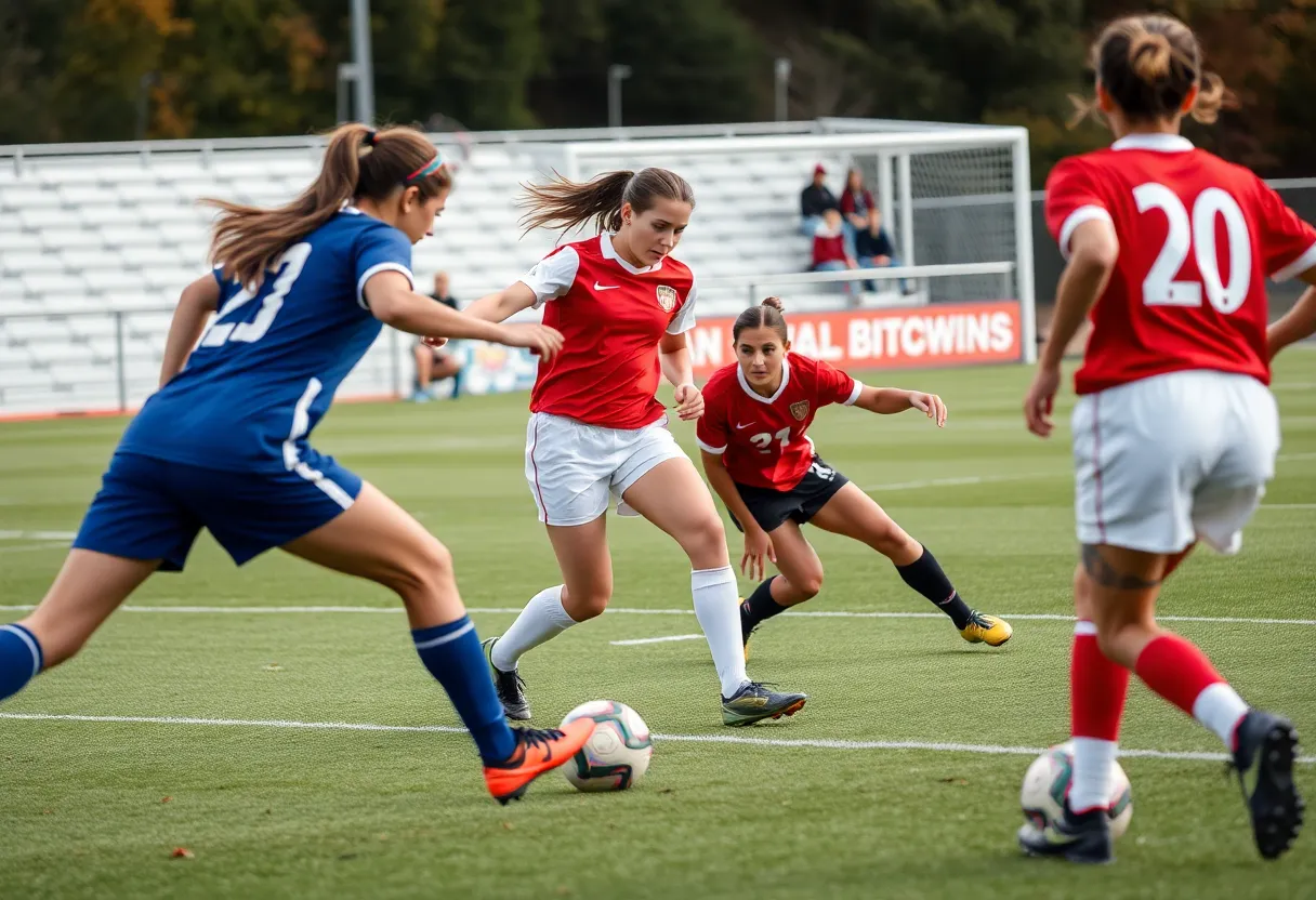 Nebraska men's soccer team celebrating their victory over Creighton